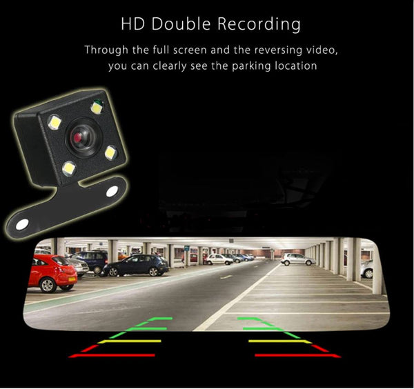 HD Dual Lens Rearview Mirror Car Dash Camera Recorder