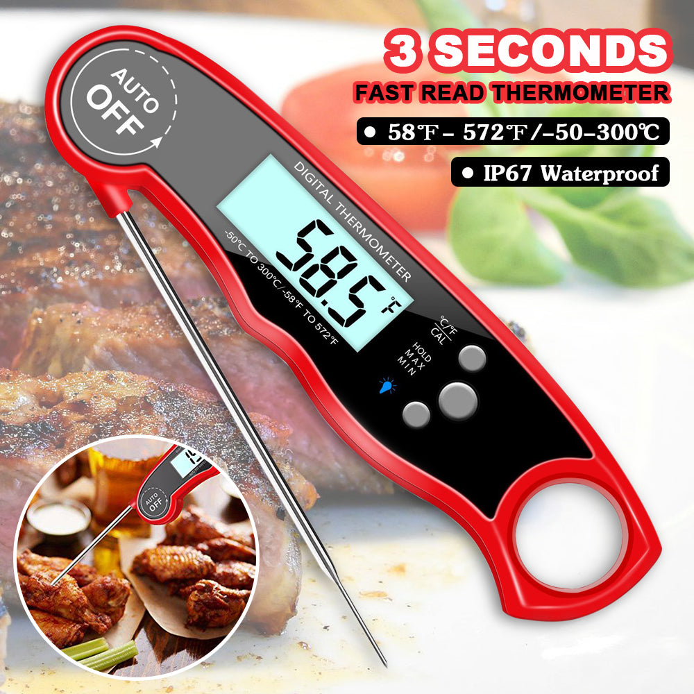 HomeUp™ Digital Food Thermometer Folding Waterproof for BBQ Grill Kitchen