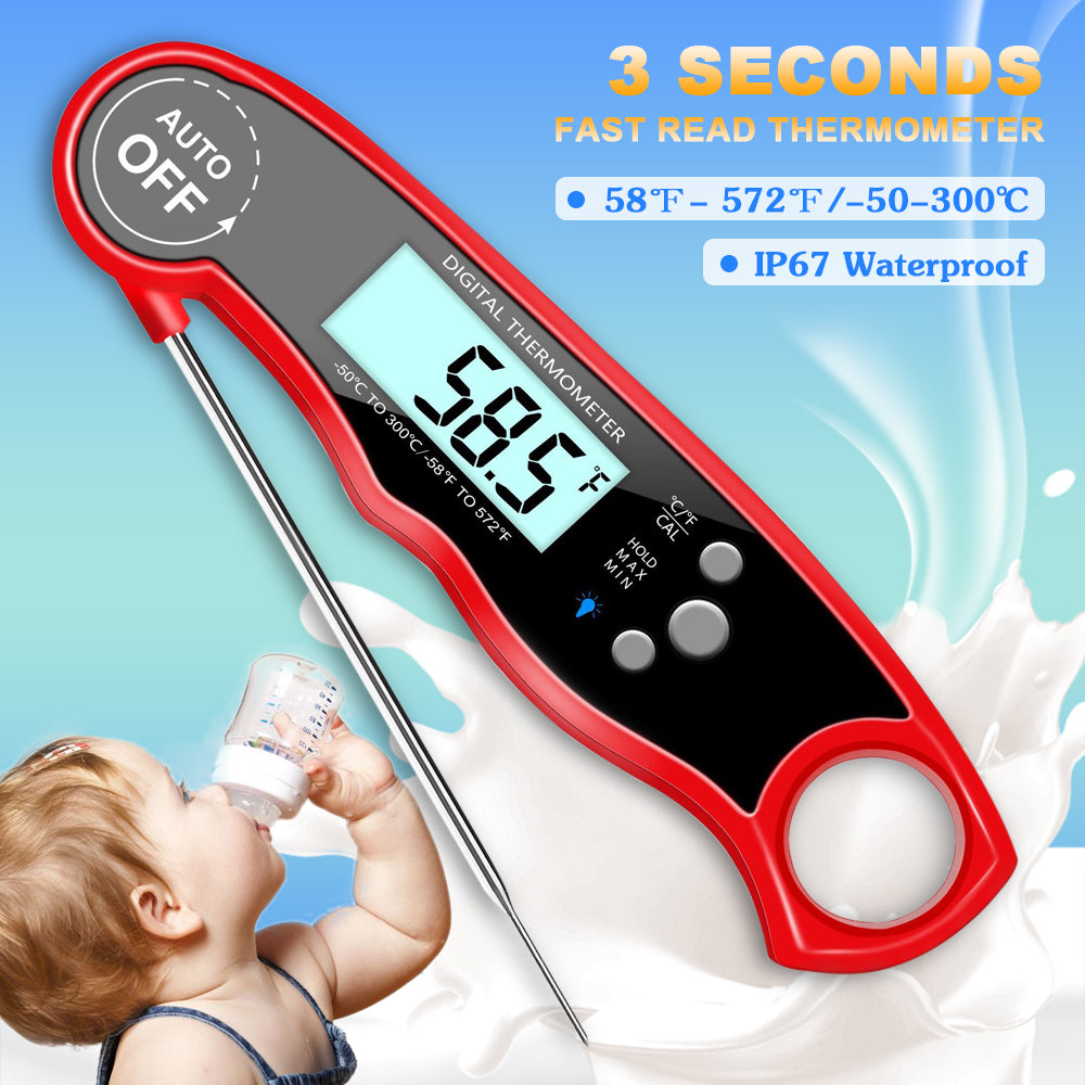 HomeUp™ Digital Food Thermometer Folding Waterproof for BBQ Grill Kitchen