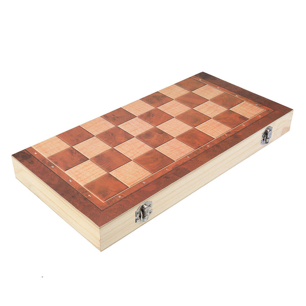 Folded storage box of the Wooden Chess Checkers Backgammon Set