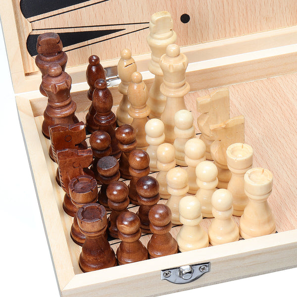 Chess pieces of the Wooden Chess Checkers Backgammon Set
