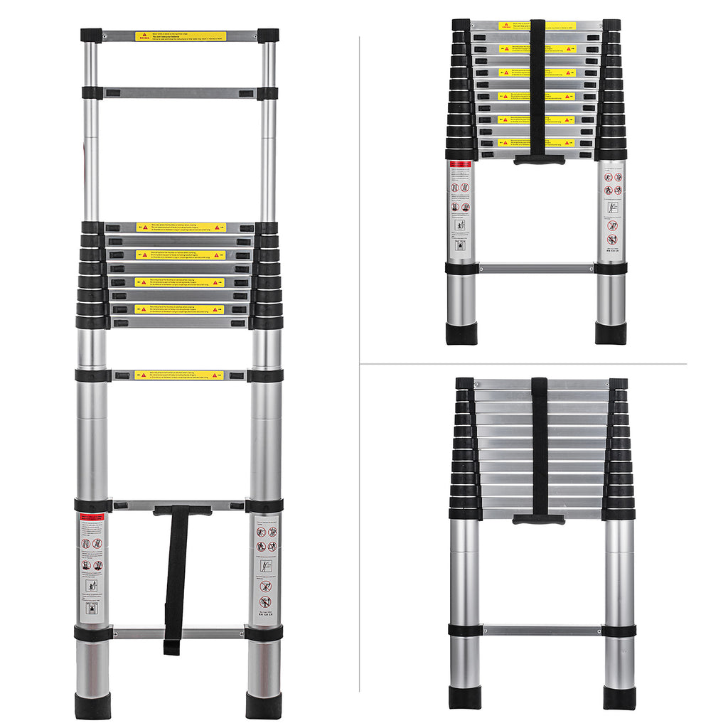 HomeUp™ Telescopic Extension Aluminum Ladder 10.5'